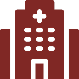 Medical facility symbol in red