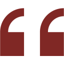 Red quotation marks on black background