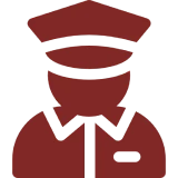 Red uniformed officer silhouette