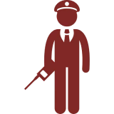 Security officer icon with a gun